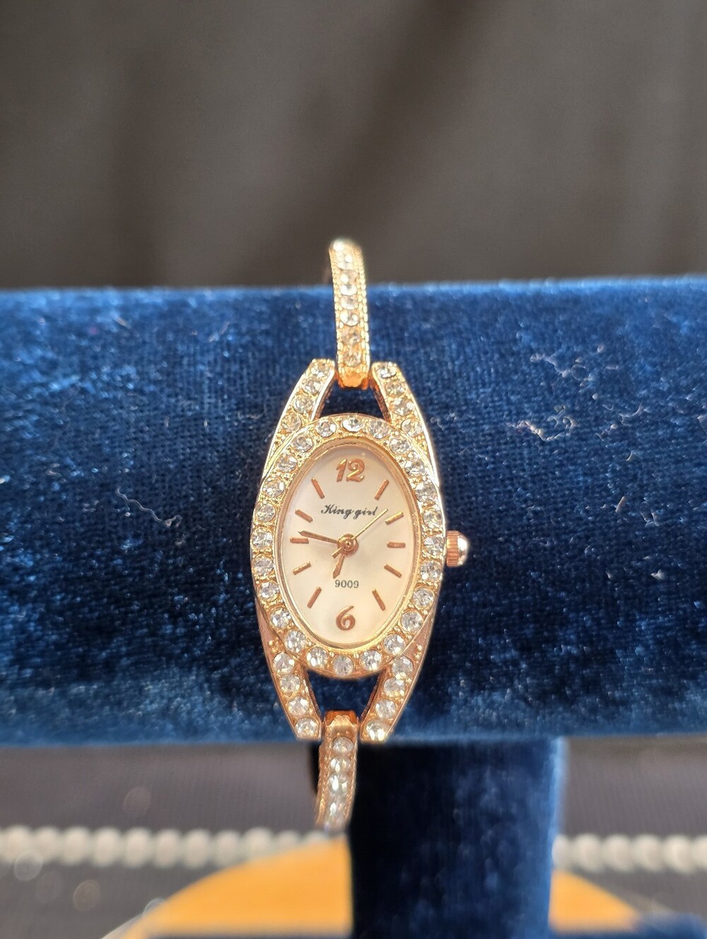 King Girl Rose Gold Tone Crystal Inlay Watch